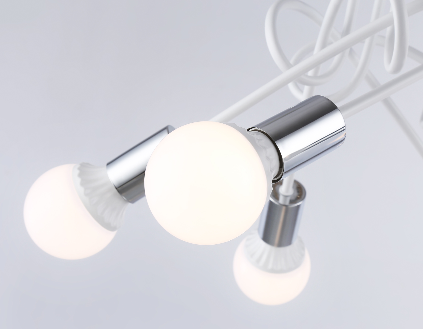 Люстра потолочная Ambrella TR80417/5 WH/CH белый/хром E27/5 max 60W D690*370