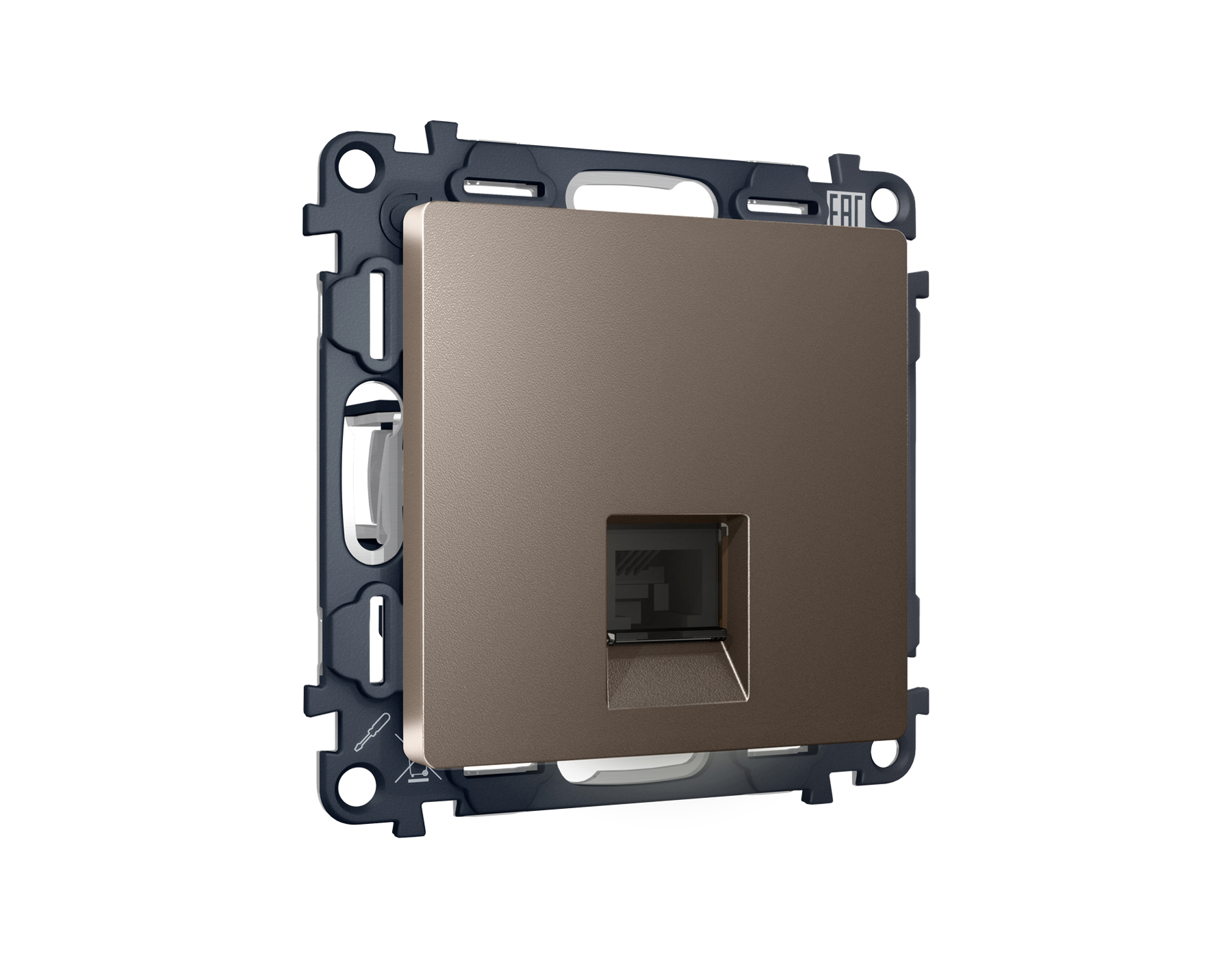 MA642010 Комплект механизма компьютер розетки ALFA Тем/бронз матов RJ-45(8P8C)шт QUANT(AP6420,VM188)