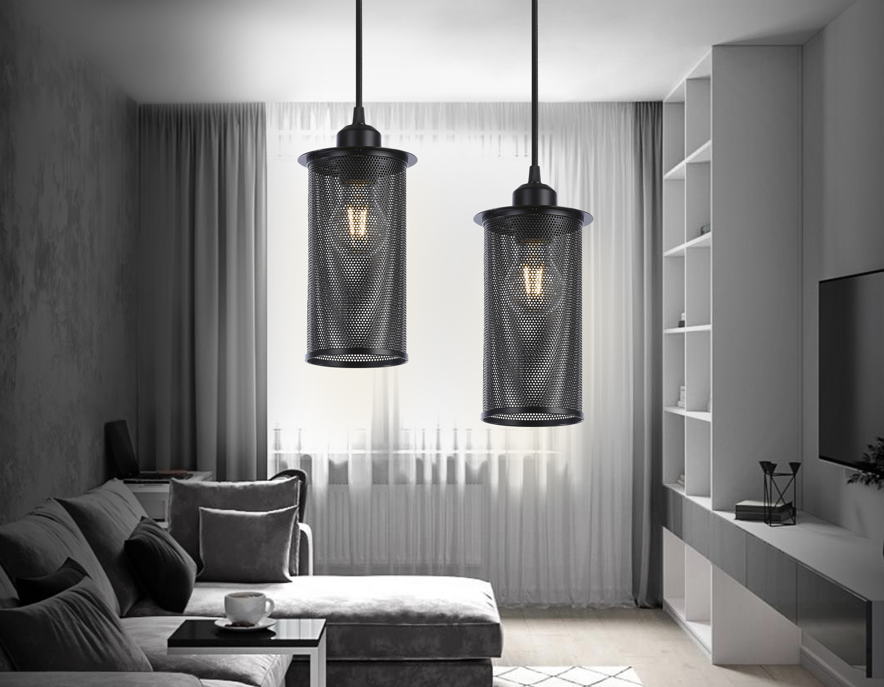 Светильник подвесной в стиле лофт Ambrella TR8162 BK черный E27 max 40W D102*1055