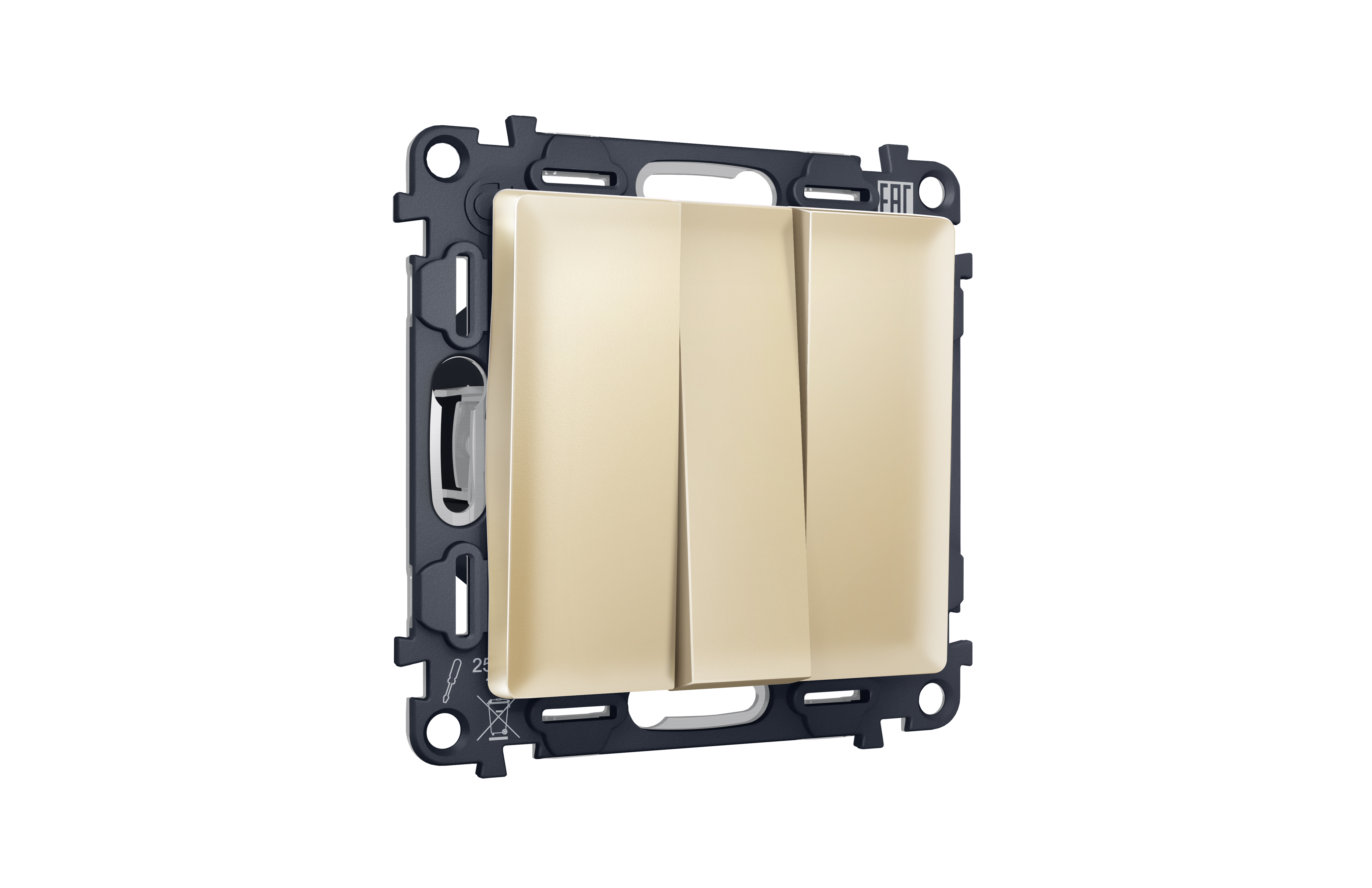 MA605010 Комплект механизма 3-кл выключателя ALFA Шампань QUANT (AP6050, VM133)