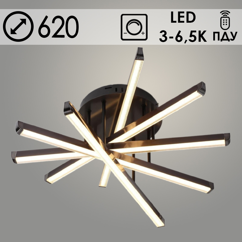 Люстра K33224/5 BK черный LED 110W 3000K-6500K ПДУ диммер d620, 24