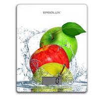 Весы кухонные ERGOLUX ELX-SK02-С01 белые, яблоки (до 5кг, 195*142 мм) (1/20)