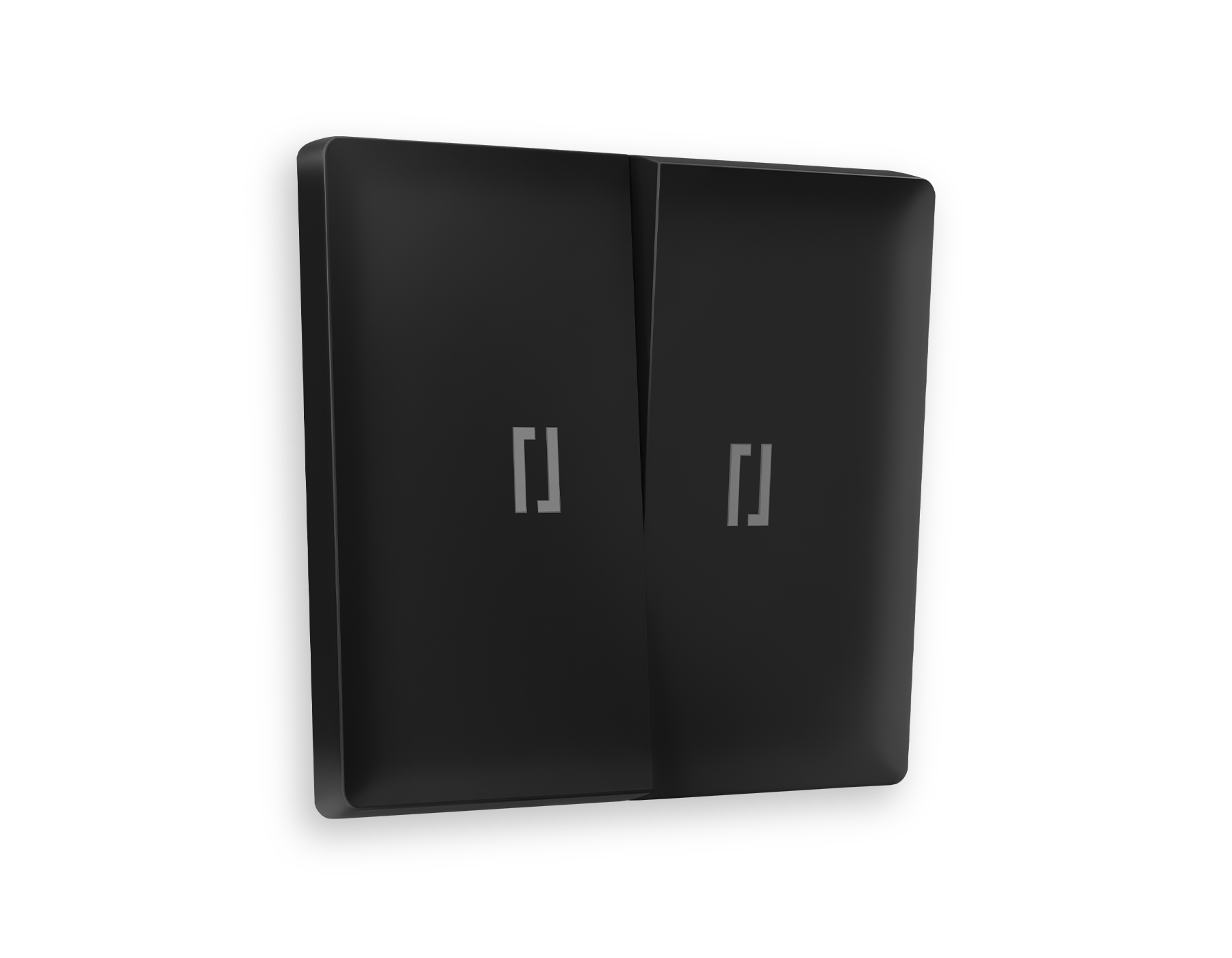 AP8040 Лицевая панель ALFA (Черный матовый) для 2-кл выключателей с подсветкой QUANT