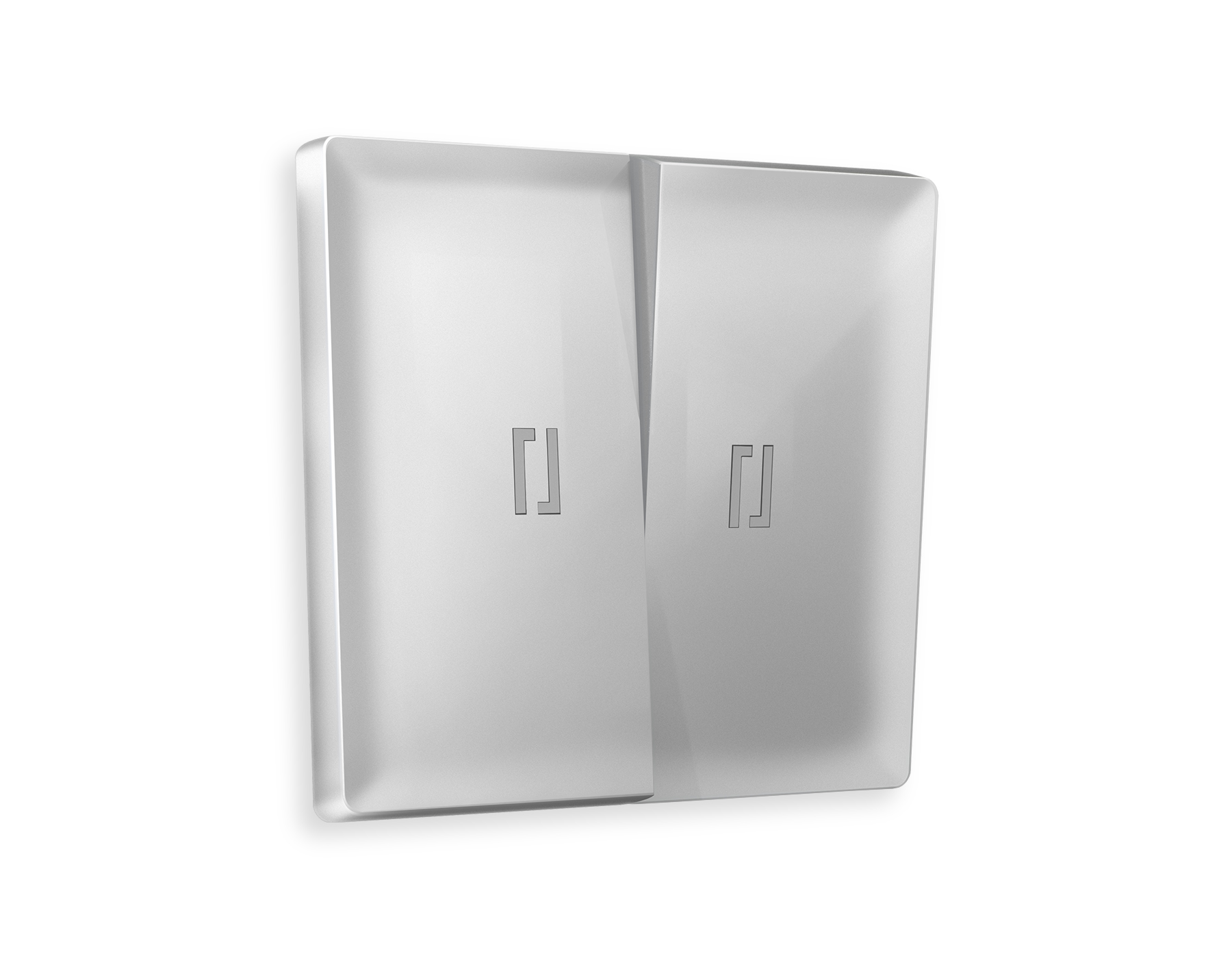 AP4040 Лицевая панель ALFA (Серебро глянец) для 2-кл выключателей с подсветкой QUANT