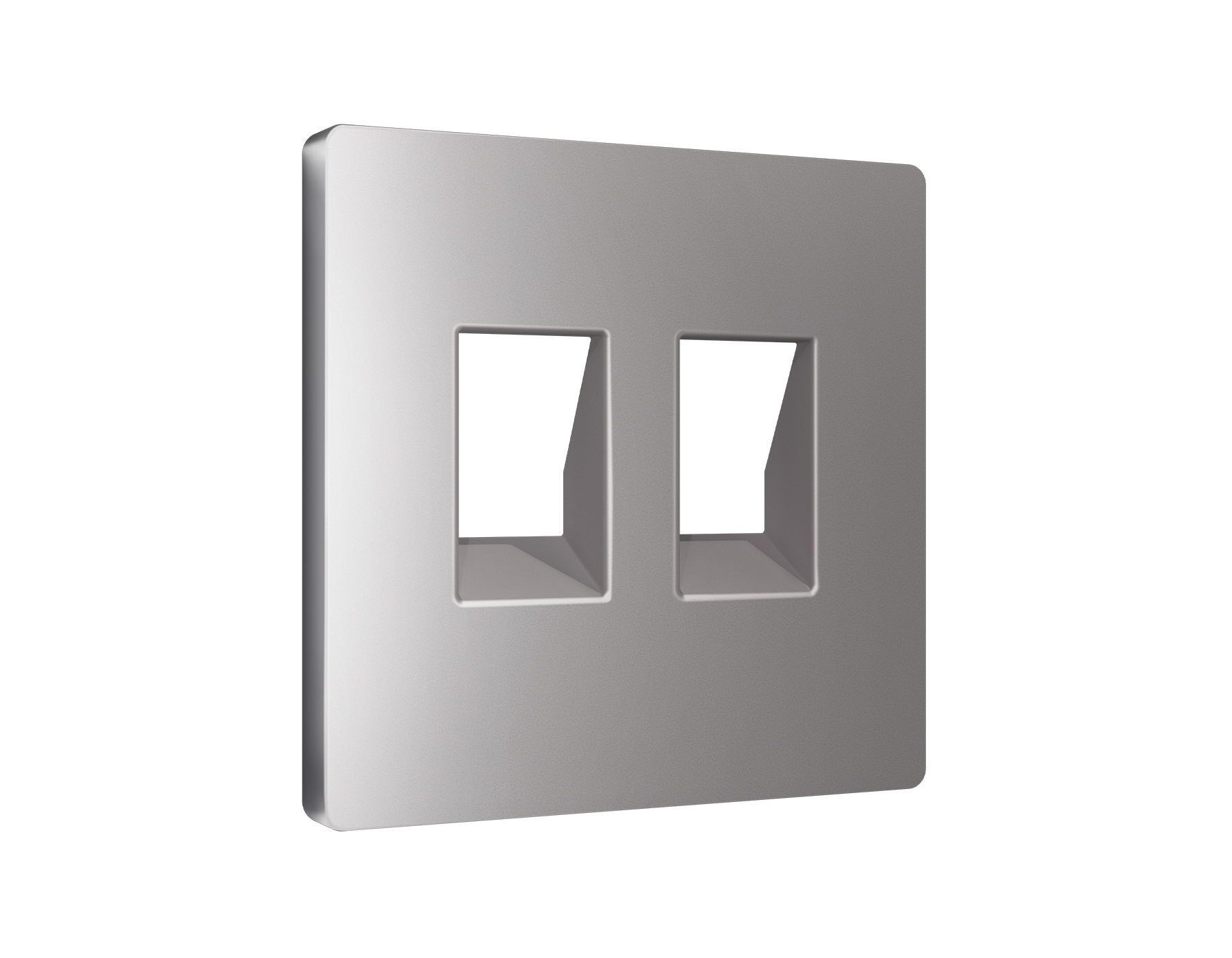 AP5121 Лицевая панель ALFA (Сталь матовый) для компьютерной/телефонной двойной розетки RJ-45/RJ-11 Q