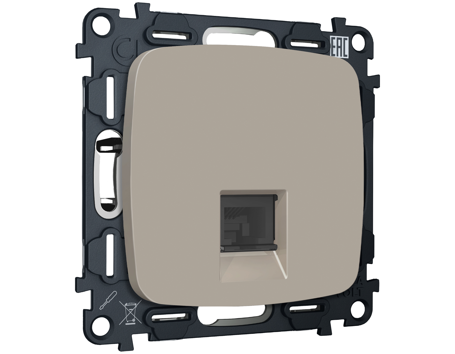 MO372005 Комплект мех-ма компьютерной розетки RJ-45 экранированной с автоматической защитной шторкой