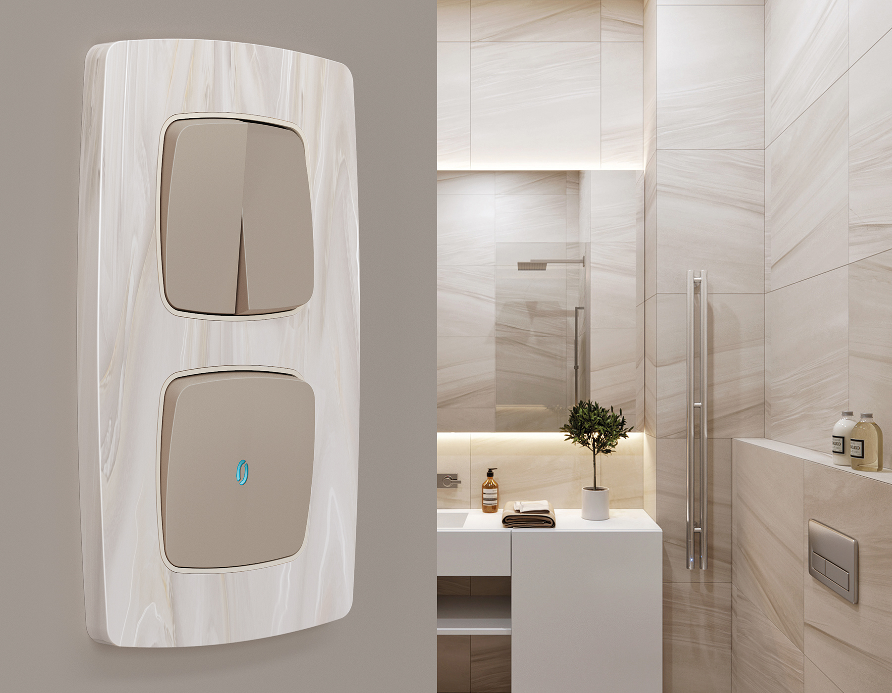 OF940301 Рамка OMEGA Opera (Бежевый мрамор) 1-ая