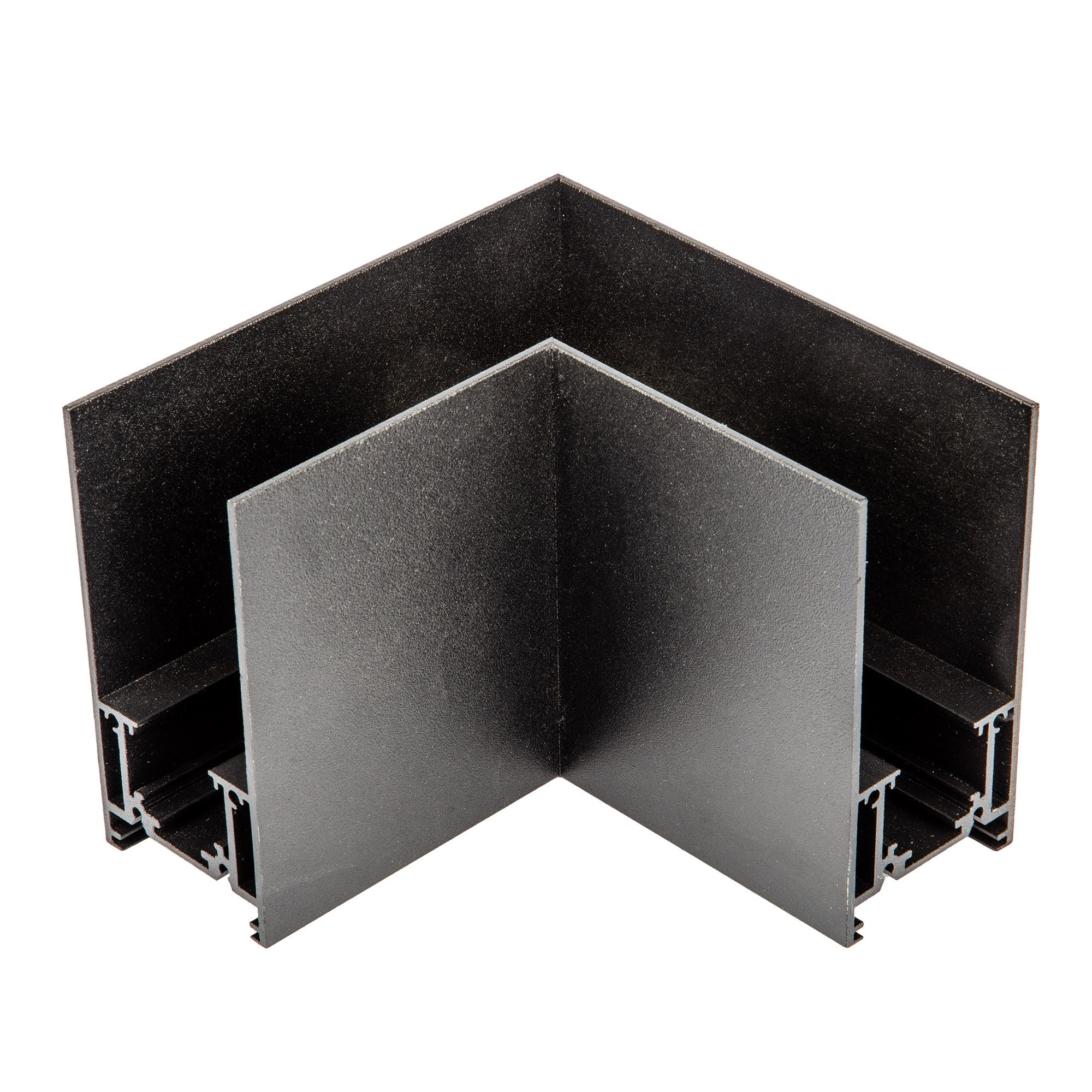 Коннектор для накладных магнитных шинопроводов UBX-MS21/35 BLACK 35мм.Угловой. Горизонтальный. Черны