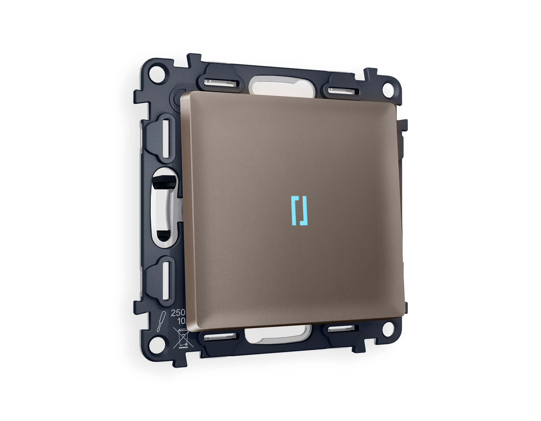 MA632040 Комплект механизма 1-кл прох.выкл с подсв10000K ALFA Тем/брон матовQUANT(AP6320,VM105,G29B)