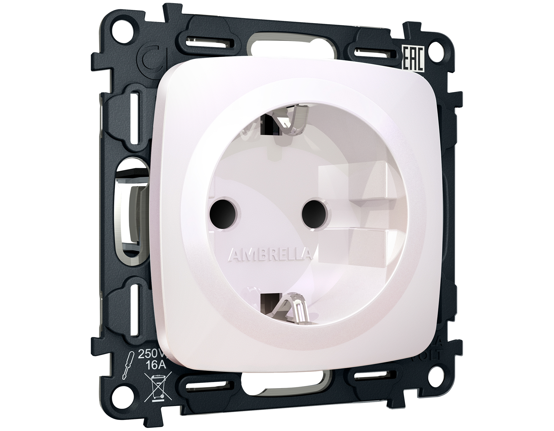 MO207010 Комплект механизма электрической розетки OMEGA Жемчуг с/з с шторками QUANT (OP2070, VM141)