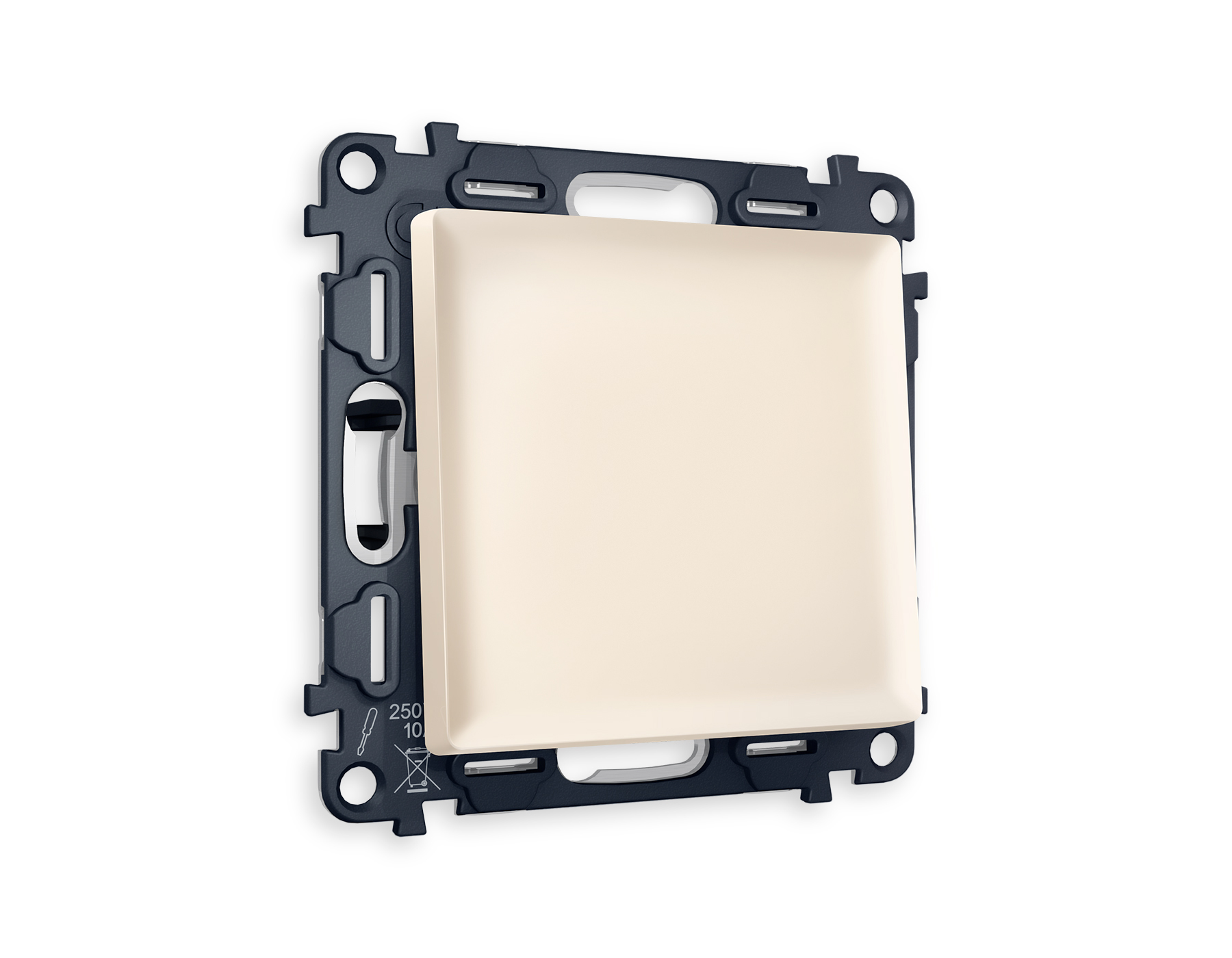 MA321020 Комплект механизма 1-кл проходного выключателя ALFA Бежевый матовый QUANT (AP3210, VM105)