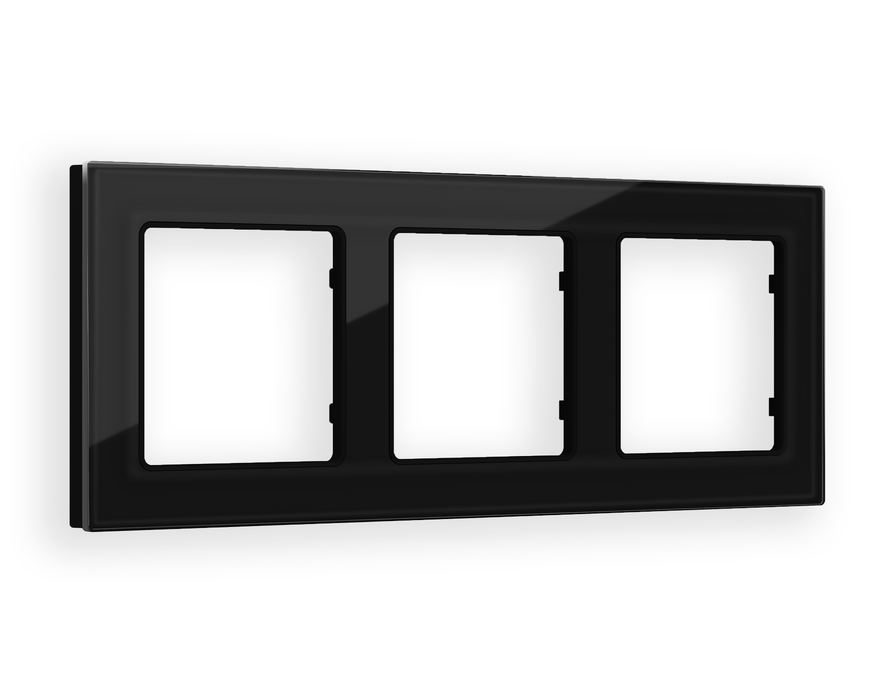 AF380803 Рамка ALFA Platos (Черный Стекло закаленное натуральное) 3-ая