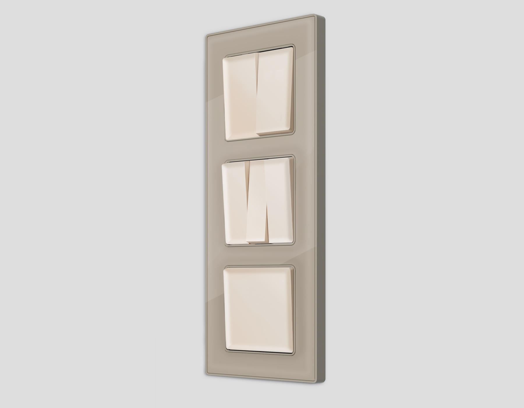 AP3250 Лицевая панель ALFA (Бежевый матовый) для 3-кл выключателей QUANT