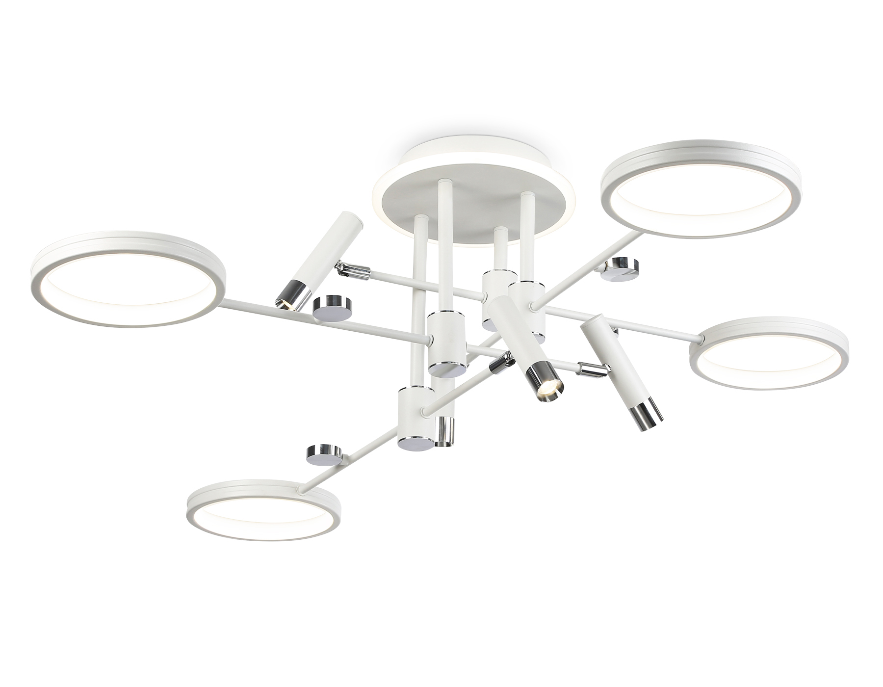 Светильник Ambrella FL51648/4+4 WH/CH белый/хром 98W 3000K-6400K D910*340 (ПДУ ИК)