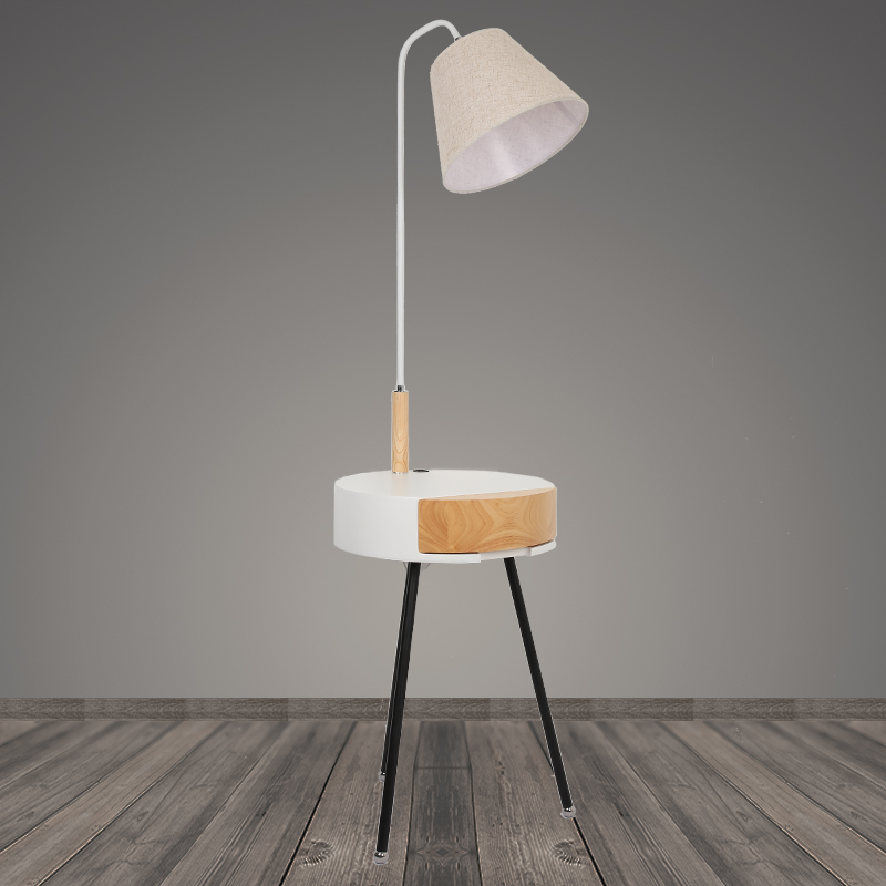 Торшер со столиком 8069W белый/белый абажур 1x40W E27 h140cm, DUO22