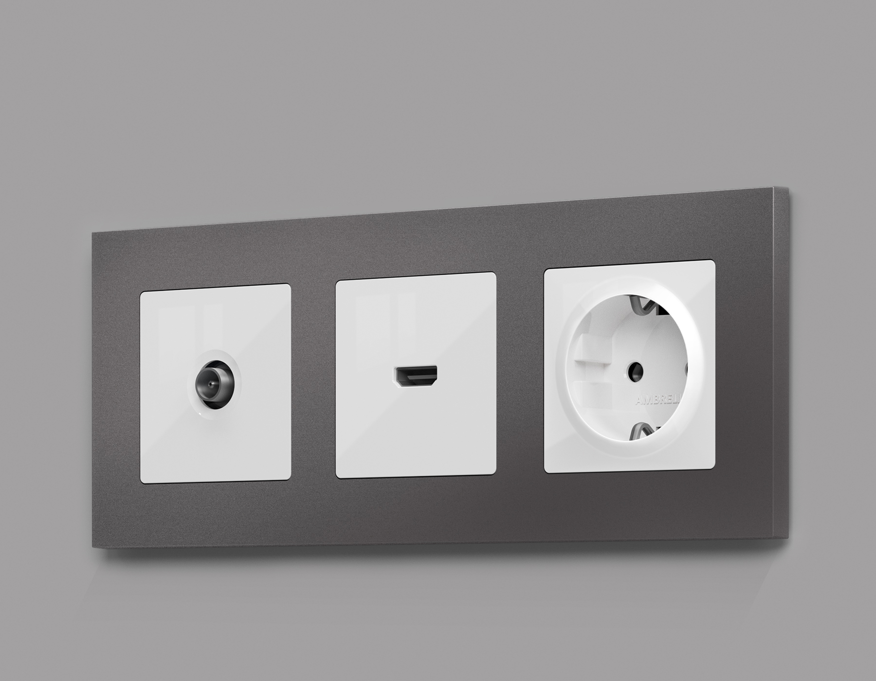 AP1140 Лицевая панель ALFA (Белый глянец) для HDMI розетки QUANT