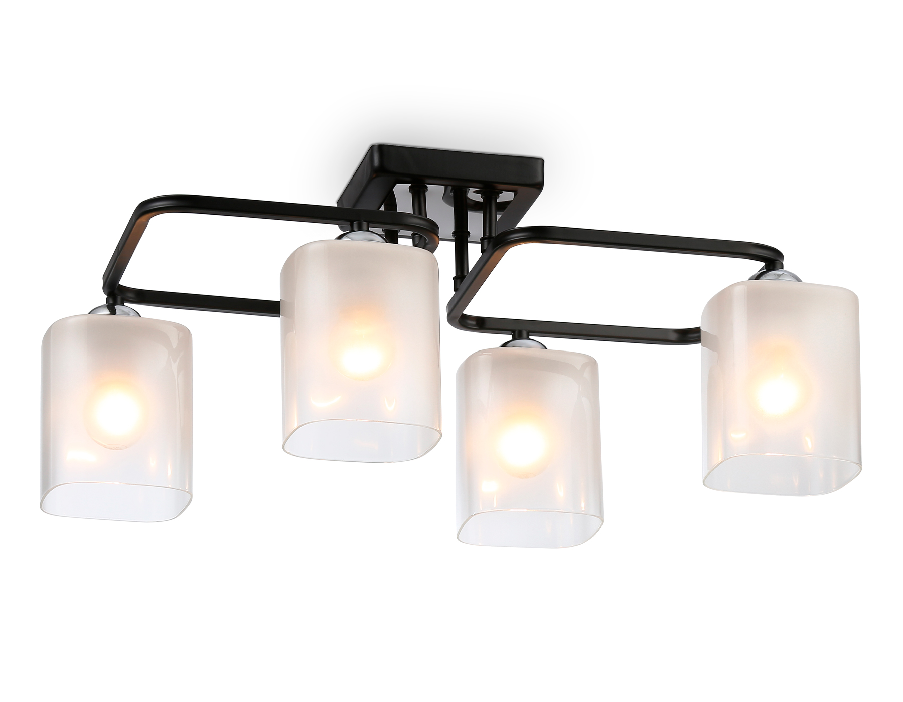 Люстра подвесная Ambrella TR303222/4 BK/CH/FR черный/хром/белый матовый E27*4 max 60W 530*290*220