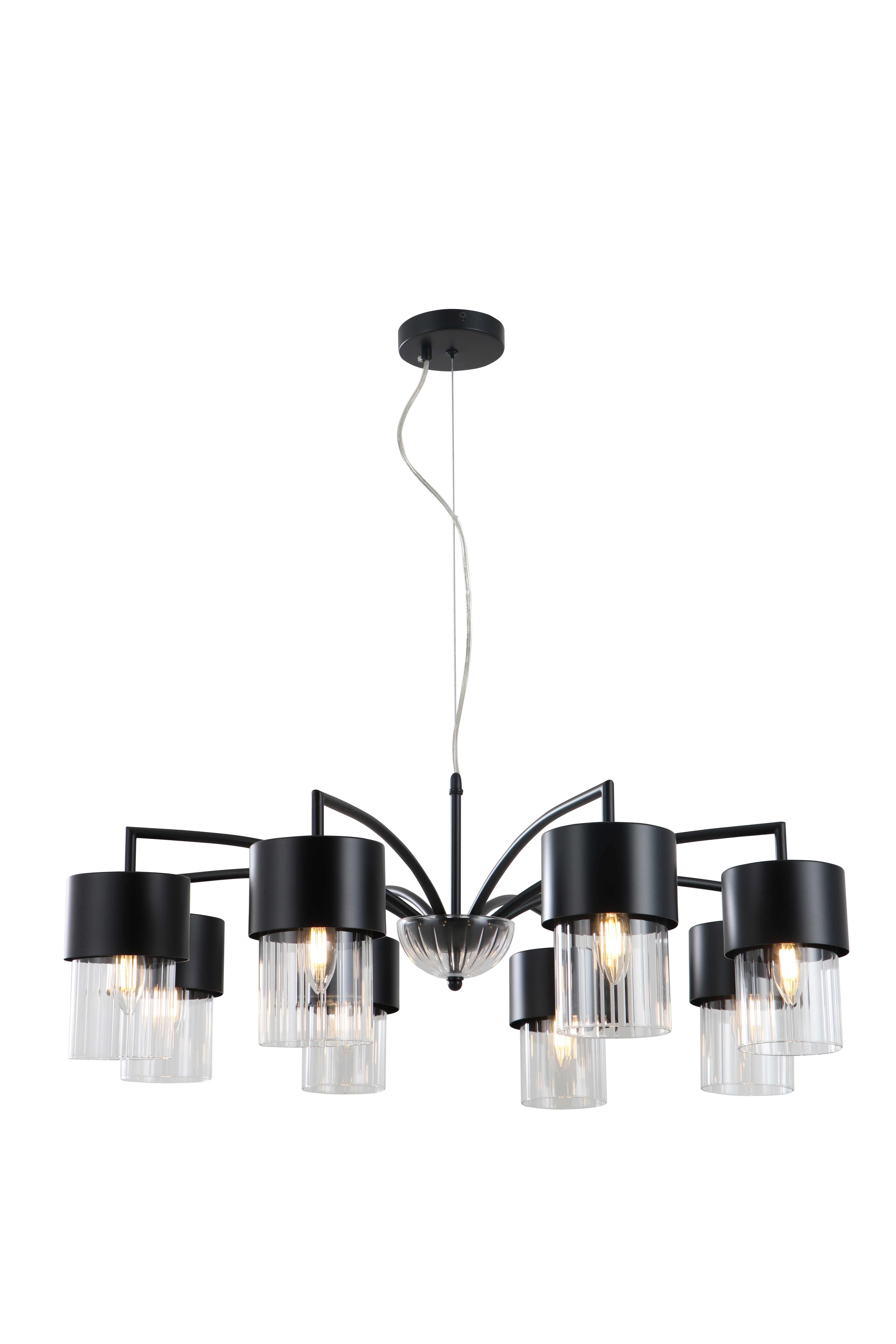 Люстра 15704/8 BK черный 8x40W E14 d800 h810, STR24