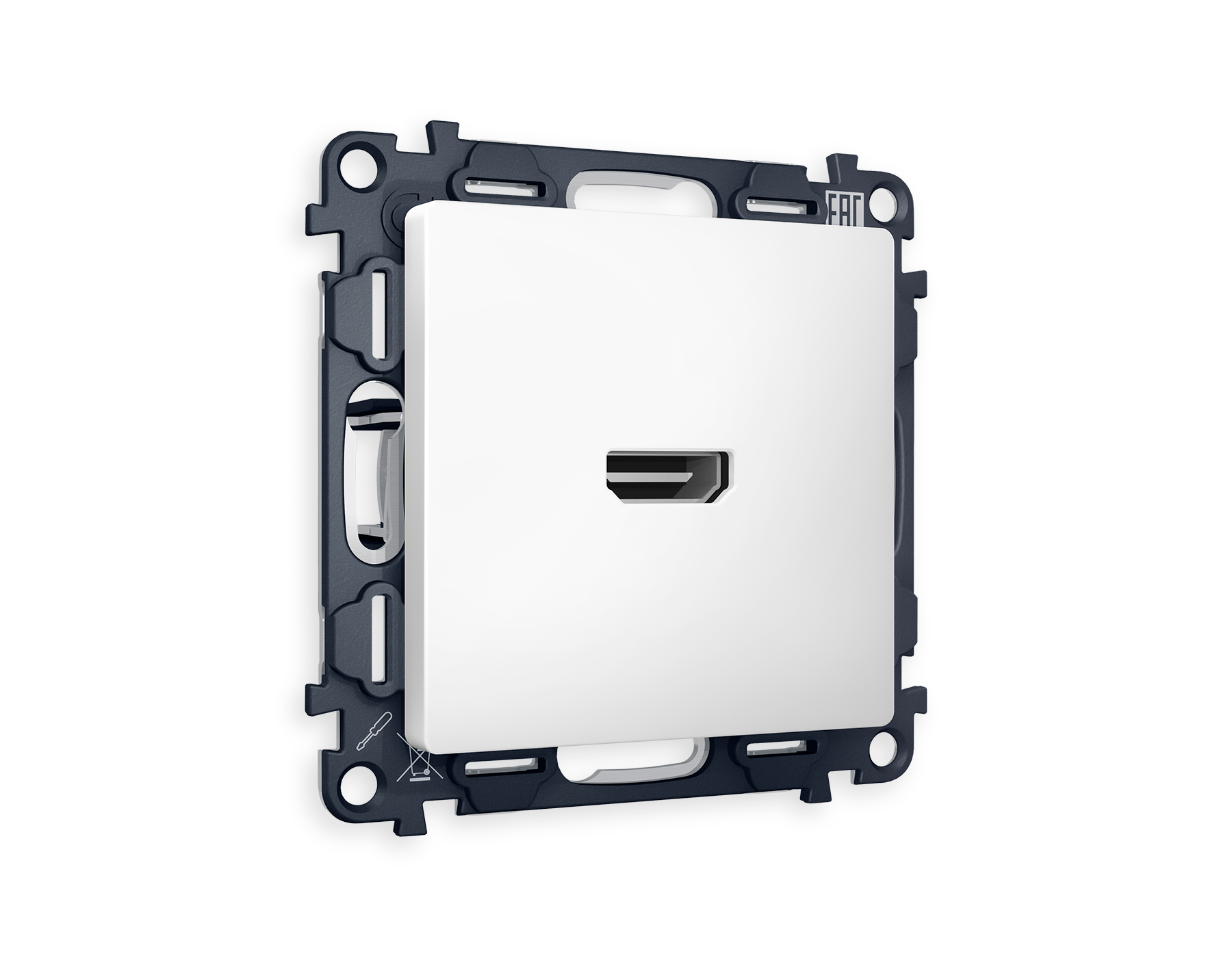 MA134010 Комплект механизма розетки HDMI 2.0 ALFA Белый матовы 40V/500mA 2.0GHz QUANT (AP1340,VM222)