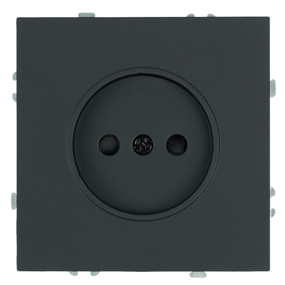 Розетка 1-местная с з/ш, б/з (механизм), СЗК, 250В, 16А, серия Эмили, RST16-5109-05ZK, черный уголь,