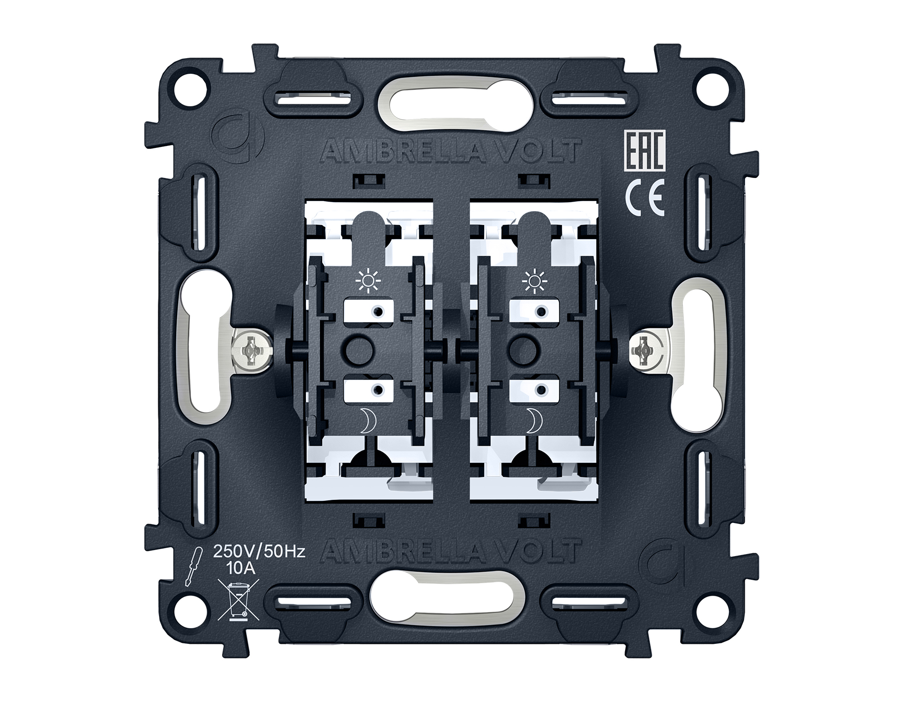 VM115 Механизм 2-клавишного выключателя 10A-250V QUANT