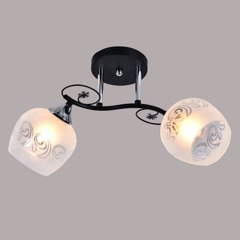 Люстра XA1152/2 BK CR черный/хром 2х60W E27 d480 h240, HN20