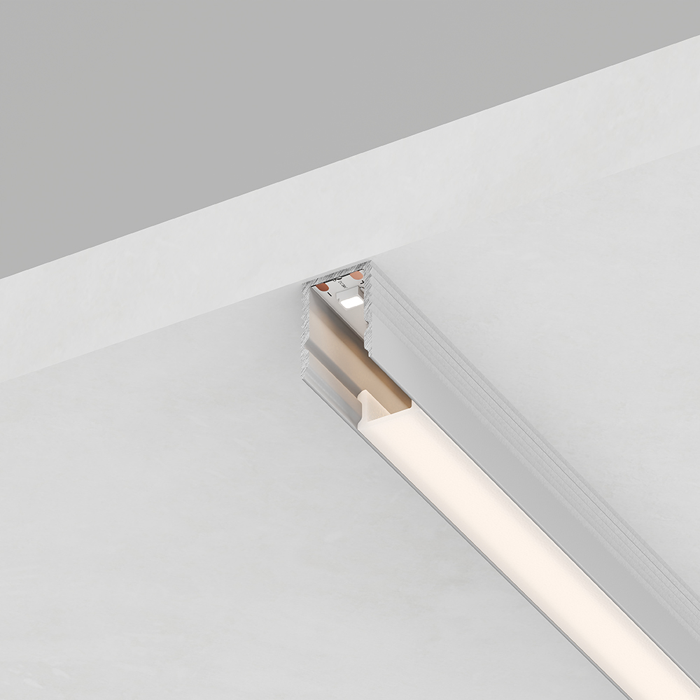 Профиль накладной FERON CAB241 9х7.8мм, алюминиевый, серебро, 2м (в комплекте 2 заглушки, 4 крепежа)