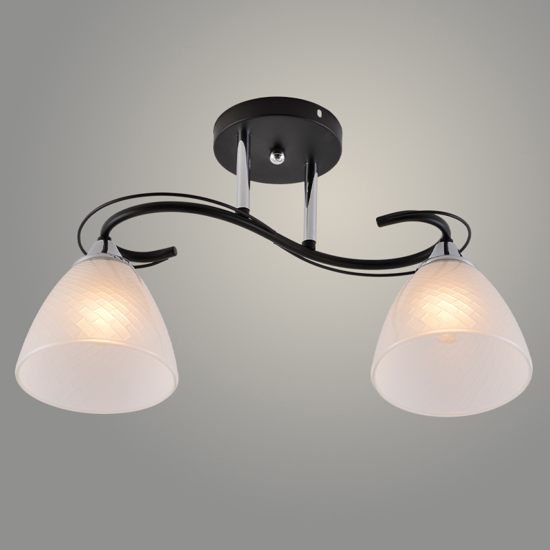 Люстра XA1520/2 BK+CR черный/хром 2х60W E27 d430 h250, HN23