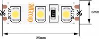 Лента светодиодная 9,6 Вт/м SMD3528, 24В, IP66, Нейтральный, в чехле, 3М