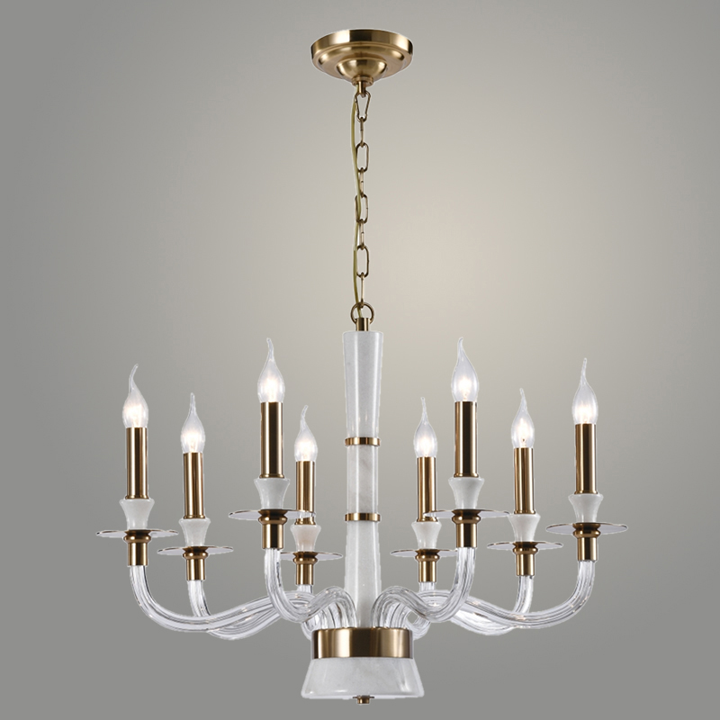 Люстра BL682GU/8 WT+AB белый/бронза 8х40W E14 d730 h550, BLK24