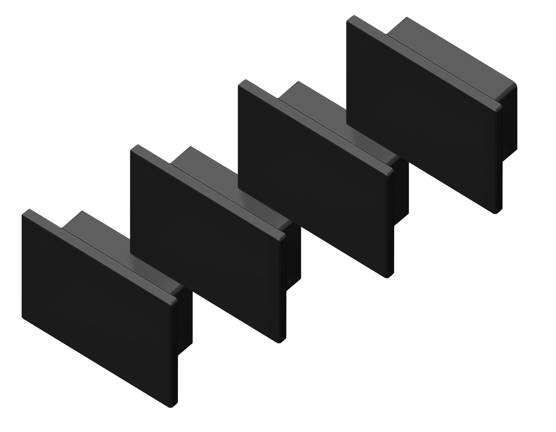 Заглушка GP8370 BK черный 15.7*12 для накладного алюминиевого профиля GP1750 (комплект 4шт)