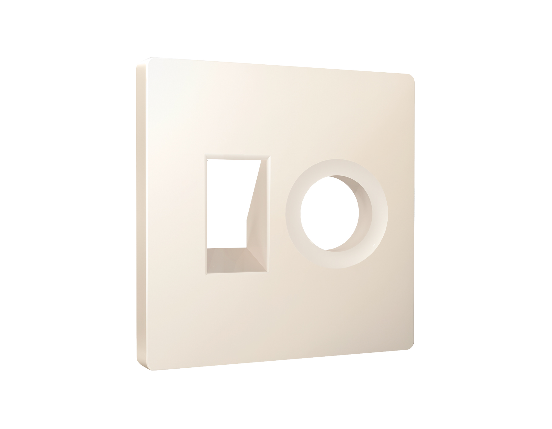 AP3325 Лицевая панель ALFA (Бежевый матовый) для компьютерной/телефонной + TV розетки RJ-45/RJ-11 QU