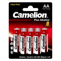 Батарейка CAMELION Plus Alkaline BL8 LR6 (LR6-BP5+3, пальчиковая батарейка АА 1.5В)