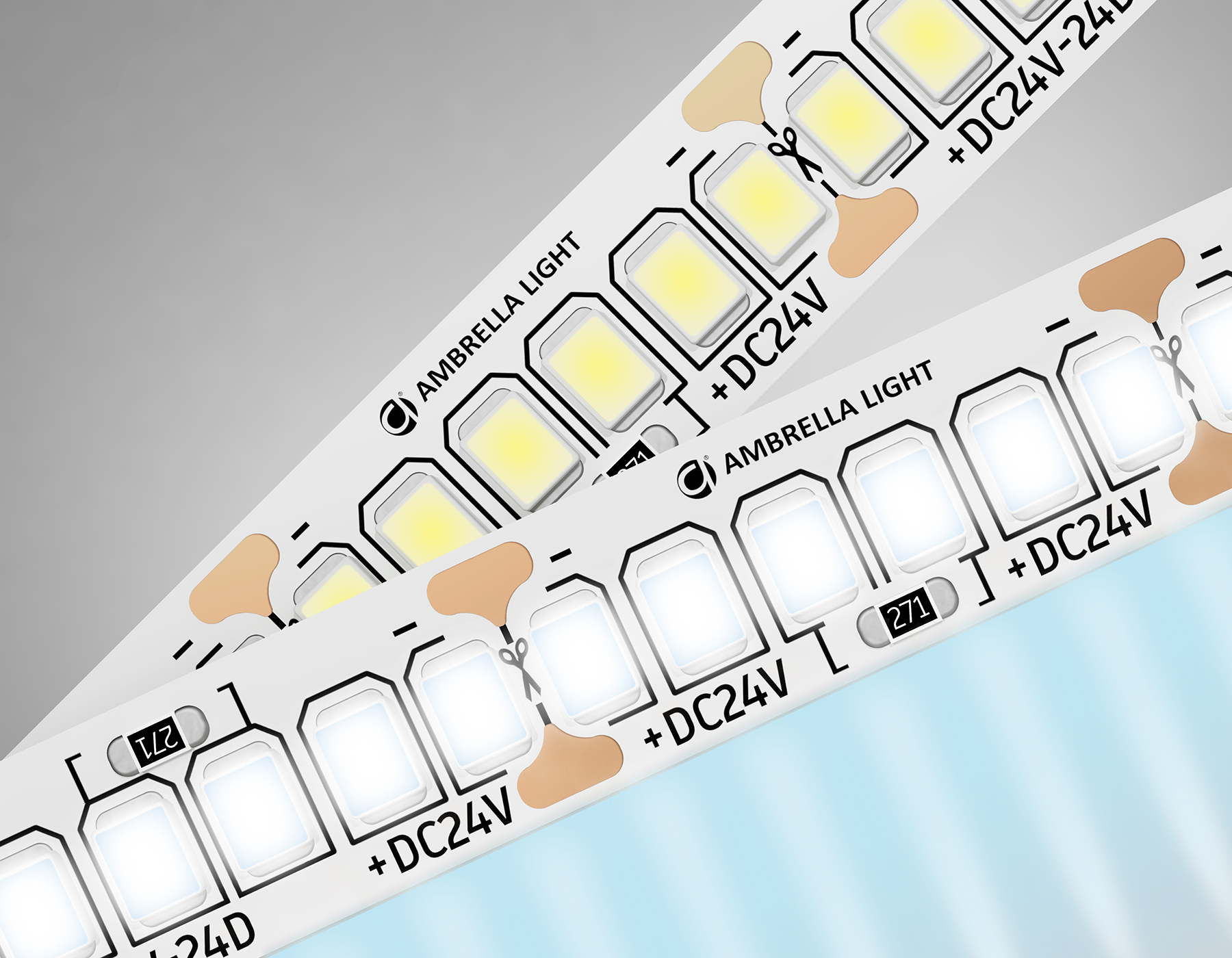 Светодиодная лента AMBRELLA GS3503 2835 240Led /22W m/ 24V IP20 6500K/ 5000*10*1.2mm (2 конт.)