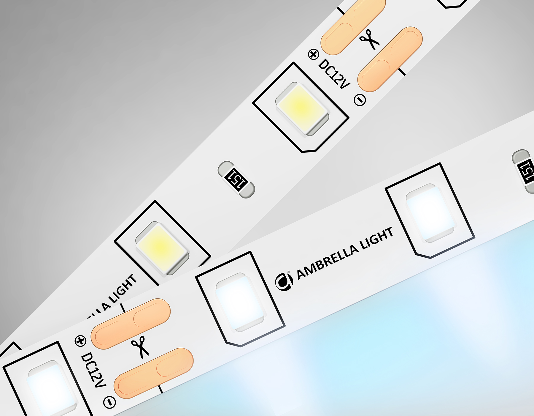 Светодиодная лента AMBRELLA GS1003 2835 60Led/ 4.8W m/ 12V IP20 6500K/ 5000*8*1.2mm (2 конт.)