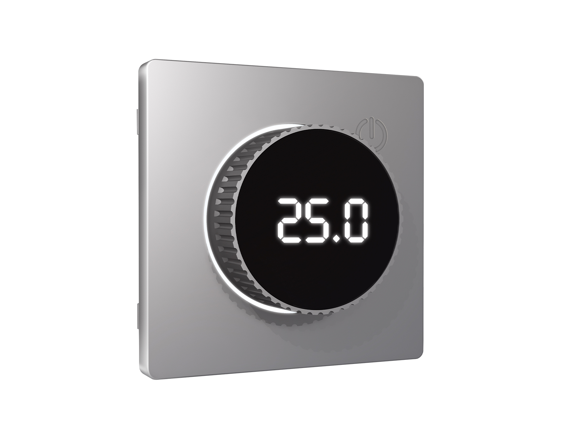 AP5058 Лицевая панель ALFA (Сталь матовый) для терморегулятора теплого пола с цифровым дисплеем QUAN