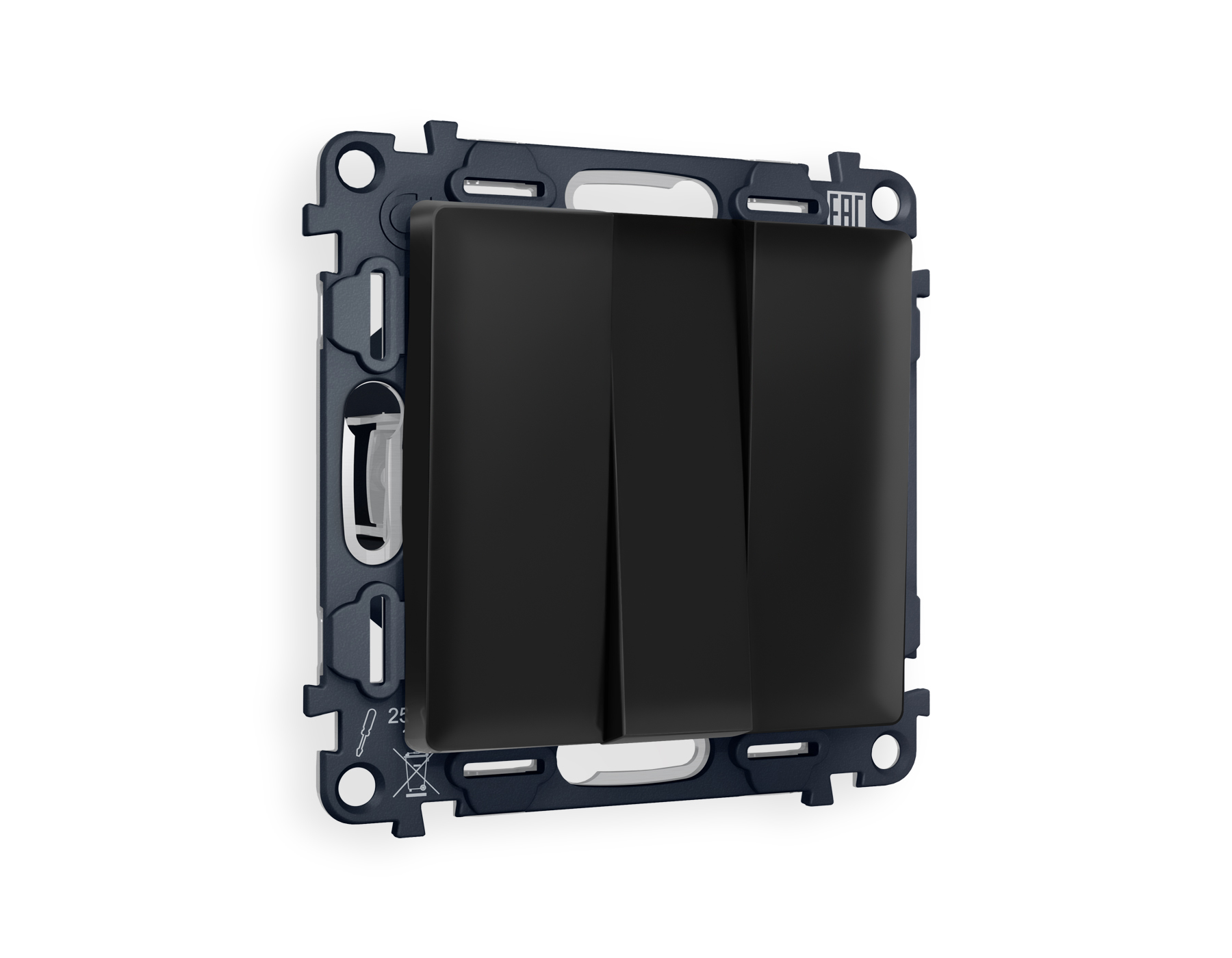 MA805010 Комплект механизма 3-кл выключателя ALFA Черный матовый QUANT (AP8050, VM133)