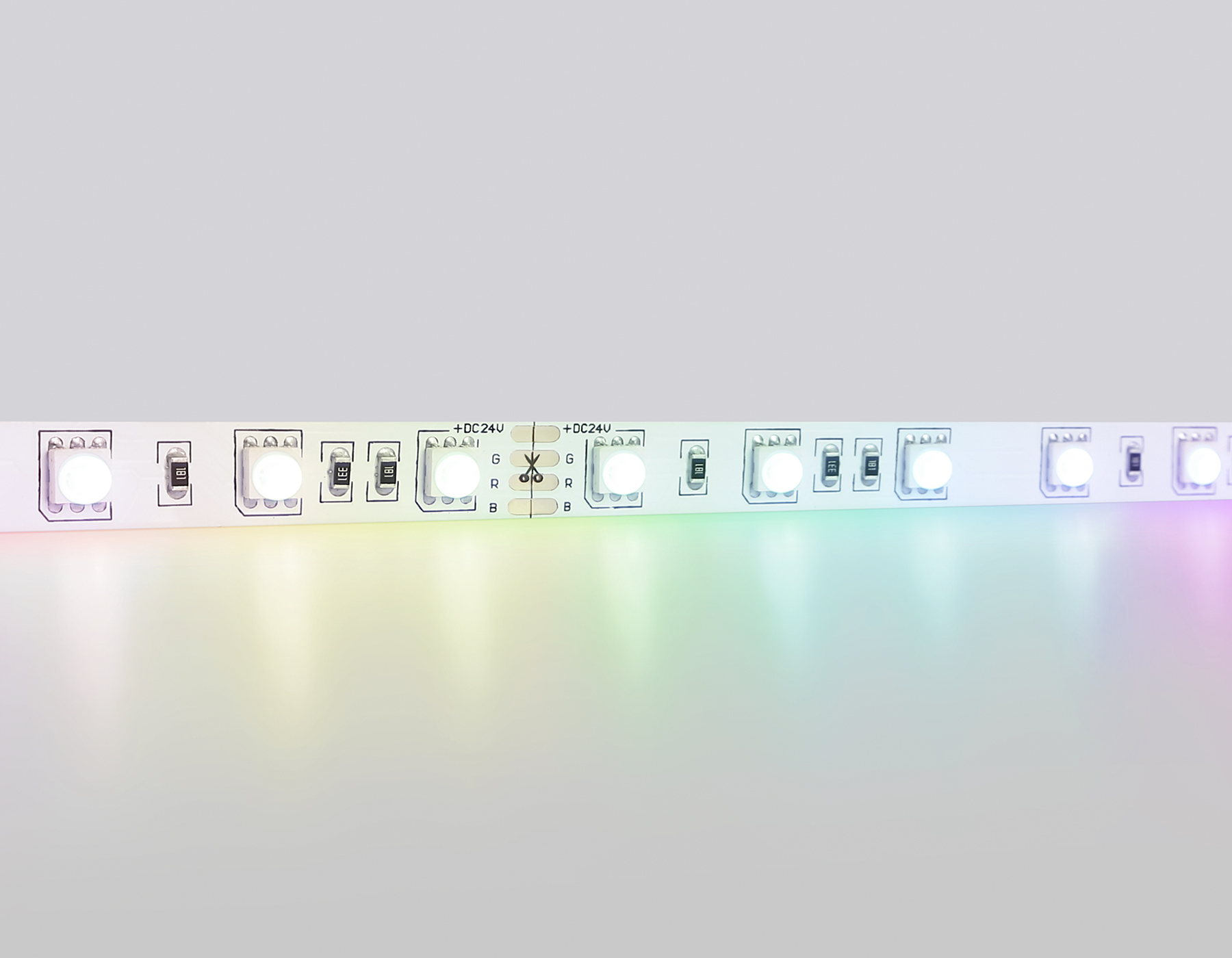Светодиодная лента AMBRELLA GS4302 5050 60Led/ 14.4W m/ 24V IP20 RGB/ 5000*10*1.87mm (4 конт.)