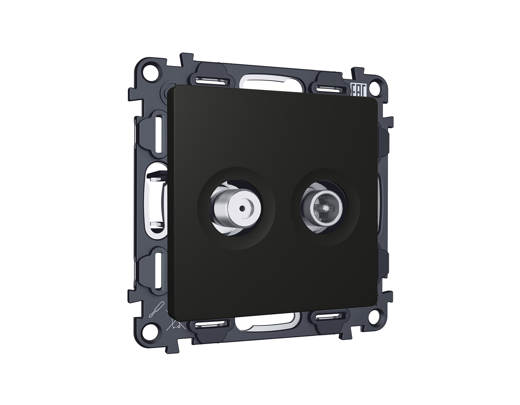 MA813310 Комплект механизма розетки TV оконечной + SAT 5-862MHz 3.5dB/950-2150MHz 3.5dB ALFA Черный 