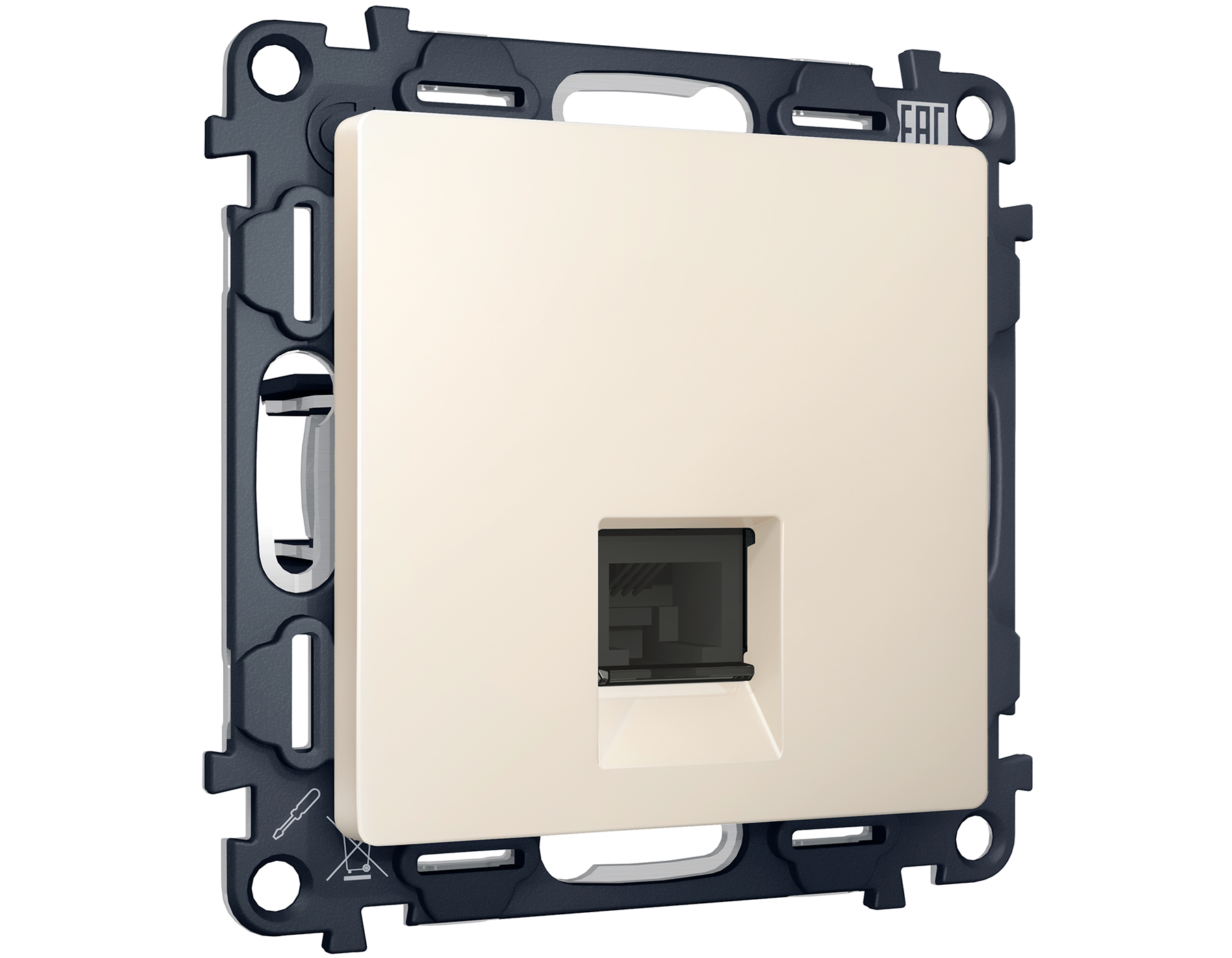 MA332005 Комплект механизма компьютерной розетки RJ-45 экранированной с автоматической защитной штор