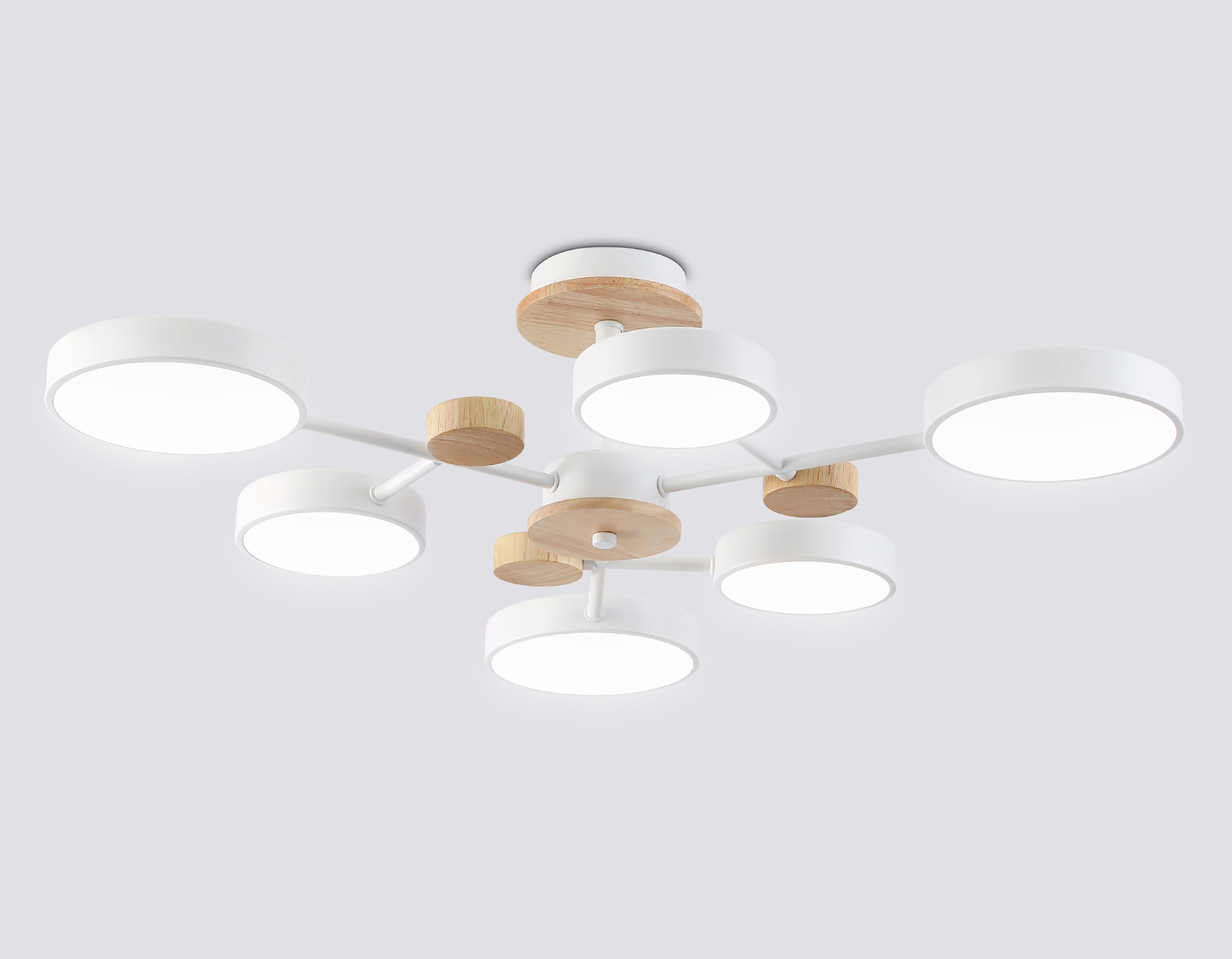 Светильник светодиодный подвесной AMBRELLA FL4861/6 WH/WD белый/дерево 90W 3000-6000K (без ПДУ)