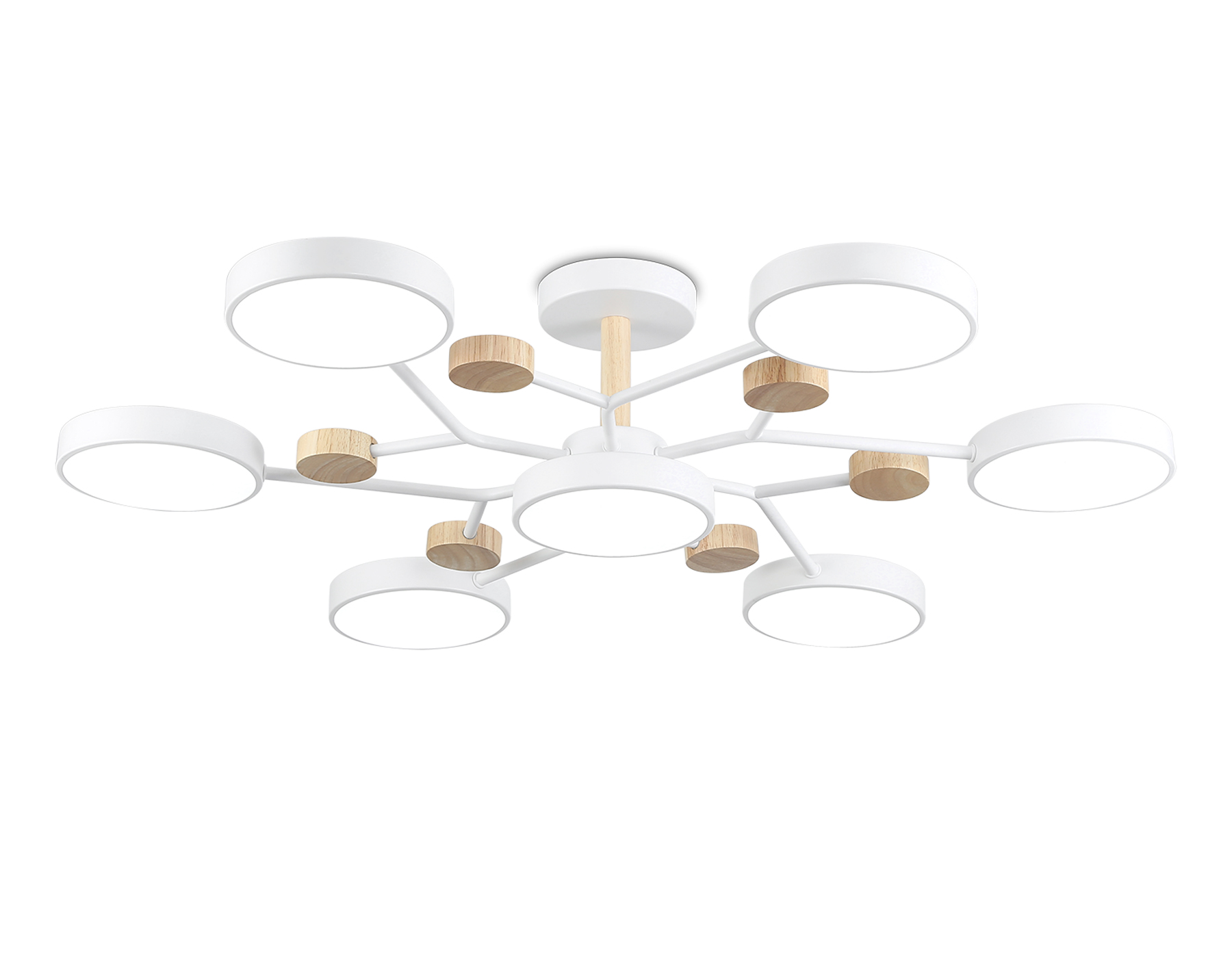 Светильник светодиодный AMBRELLA FL4864/7 WH/WD белый/дерево 126W 3000-6000K D830*190 (без ПДУ)