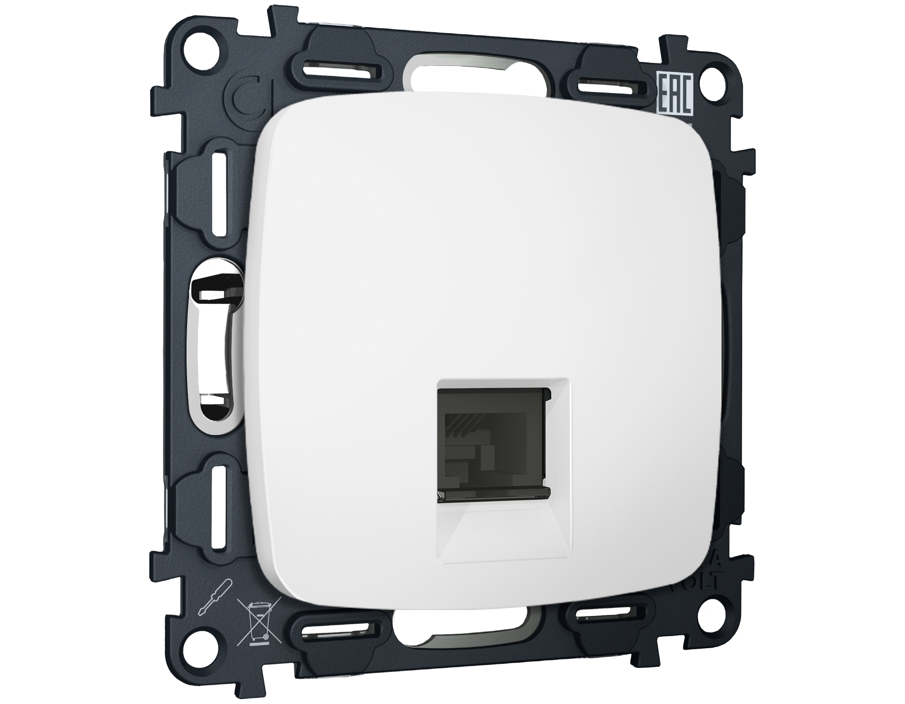 MO132005 Комплект механизма компьютерной розетки RJ-45 экранированной с автоматической защитной штор