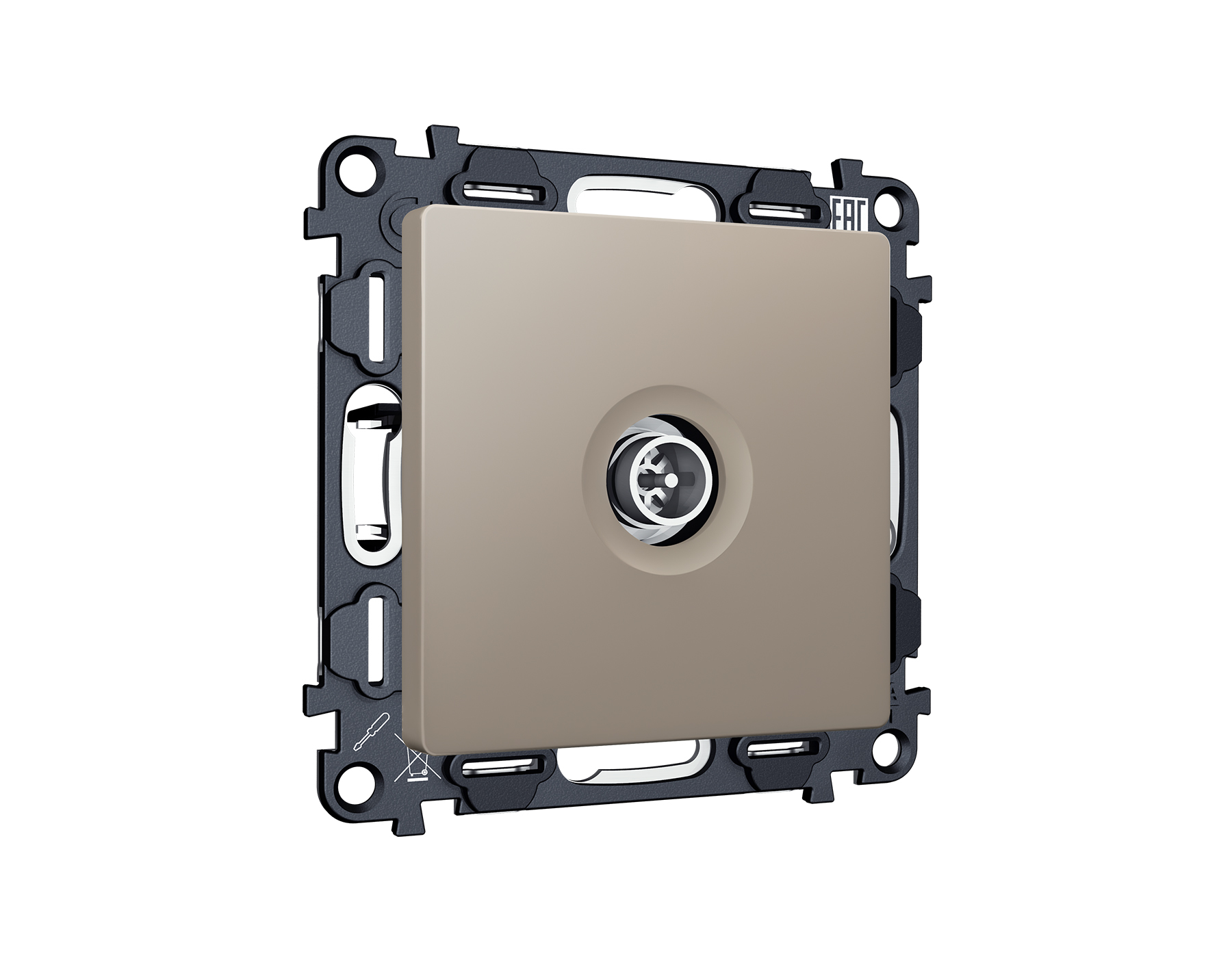 MA373005 Комплект механизм TV розетки оконечной экранированной 5-1000MHz 3dB ALFA Серо-бежевый матов