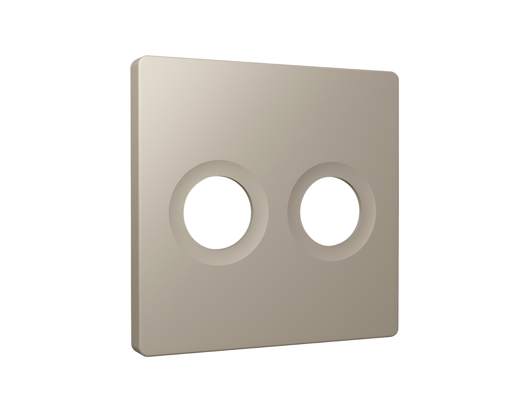 AP3733 Лицевая панель ALFA (Серо-бежевый матовый) для TV двойной розетки QUANT