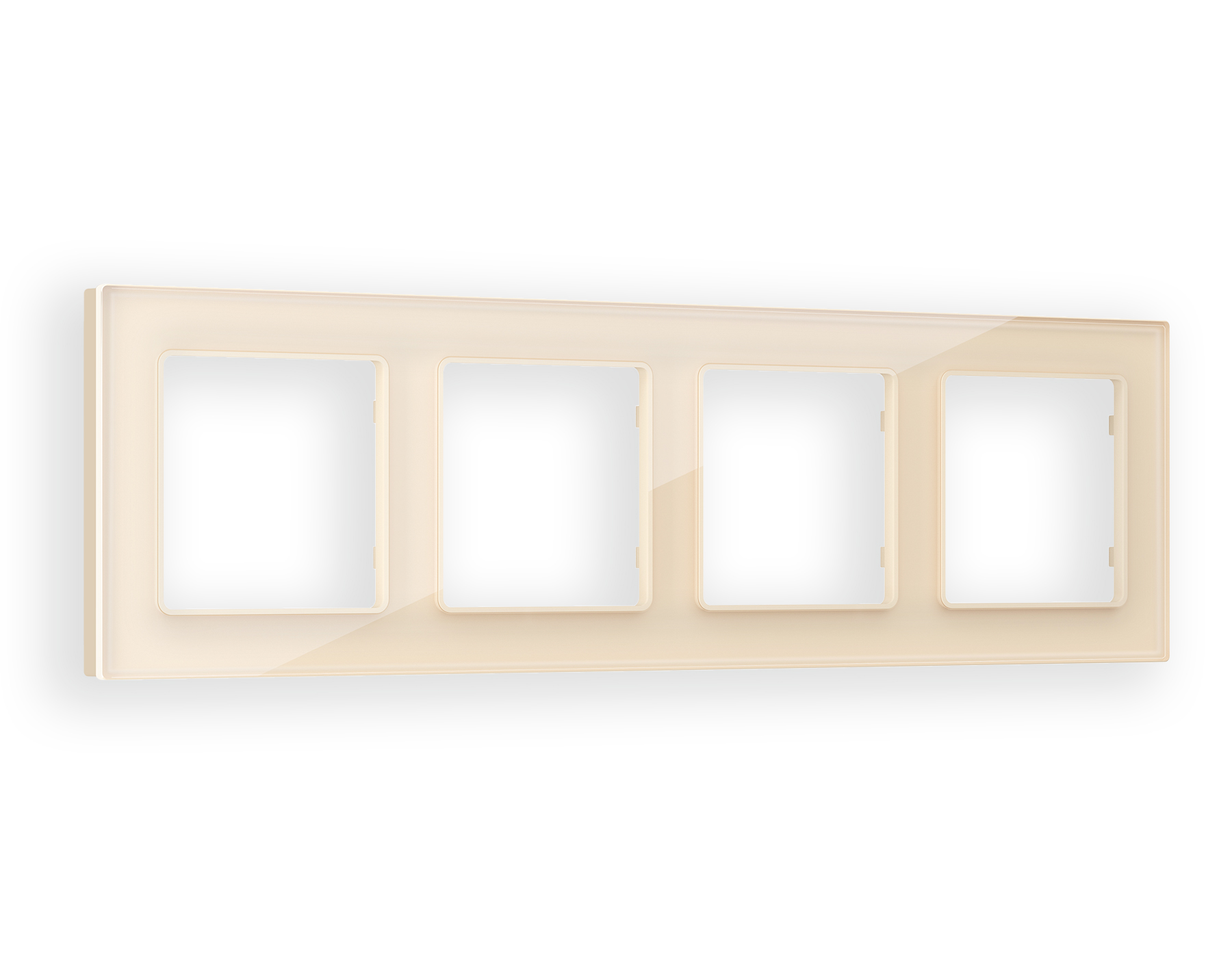 AF380304 Рамка ALFA Platos (Бежевый Стекло закаленное натуральное) 4-ая