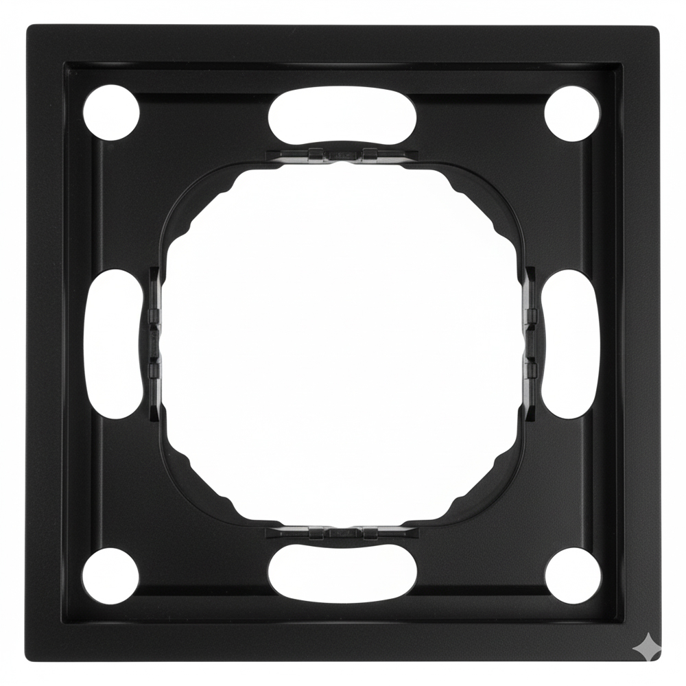 Рамка 1-местная, серия Эмили, PFR00-5001-05, черный уголь, soft touch