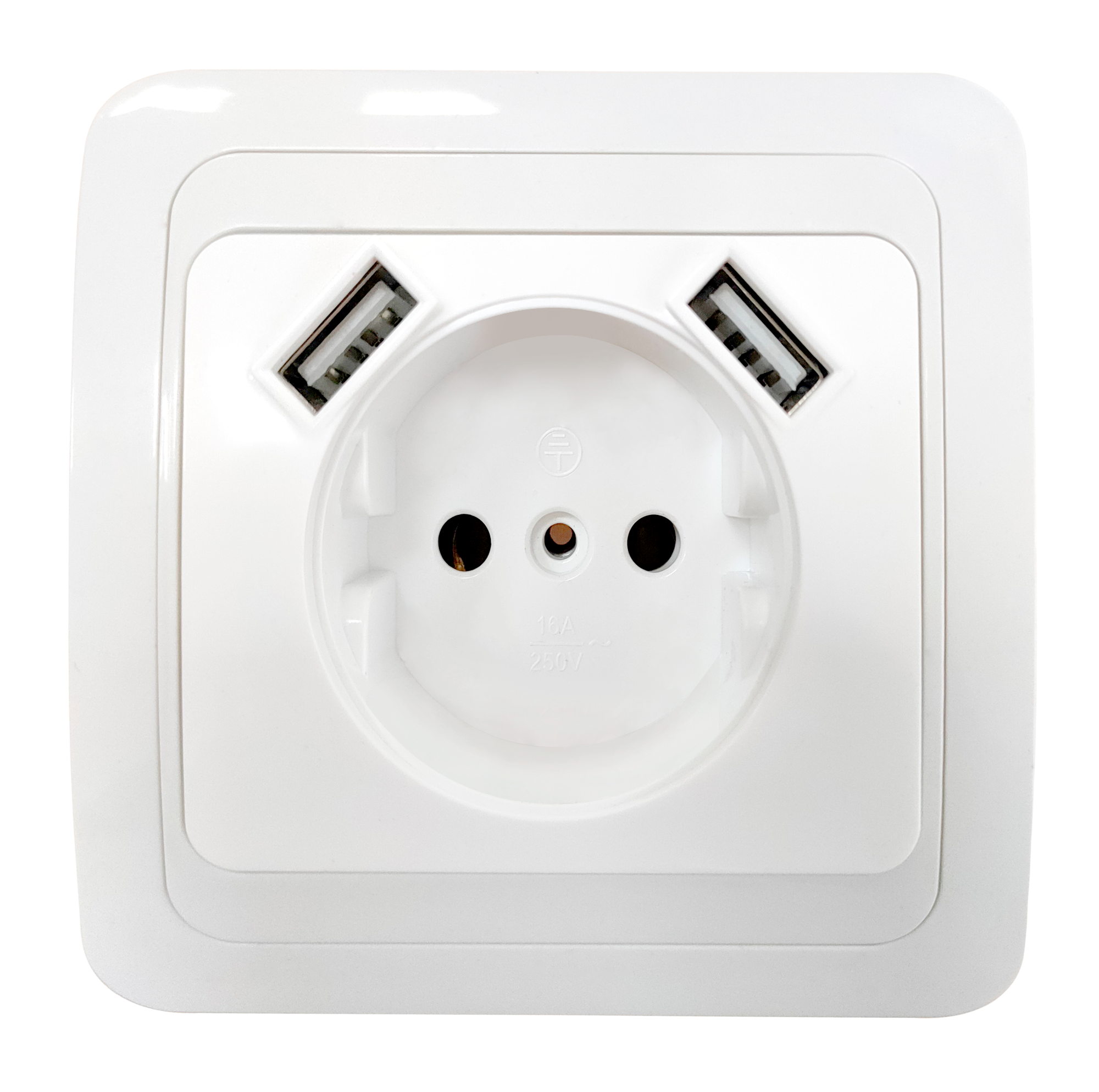 Розетка одинарная IN HOME CLASSICO с двумя USB белая 2147 