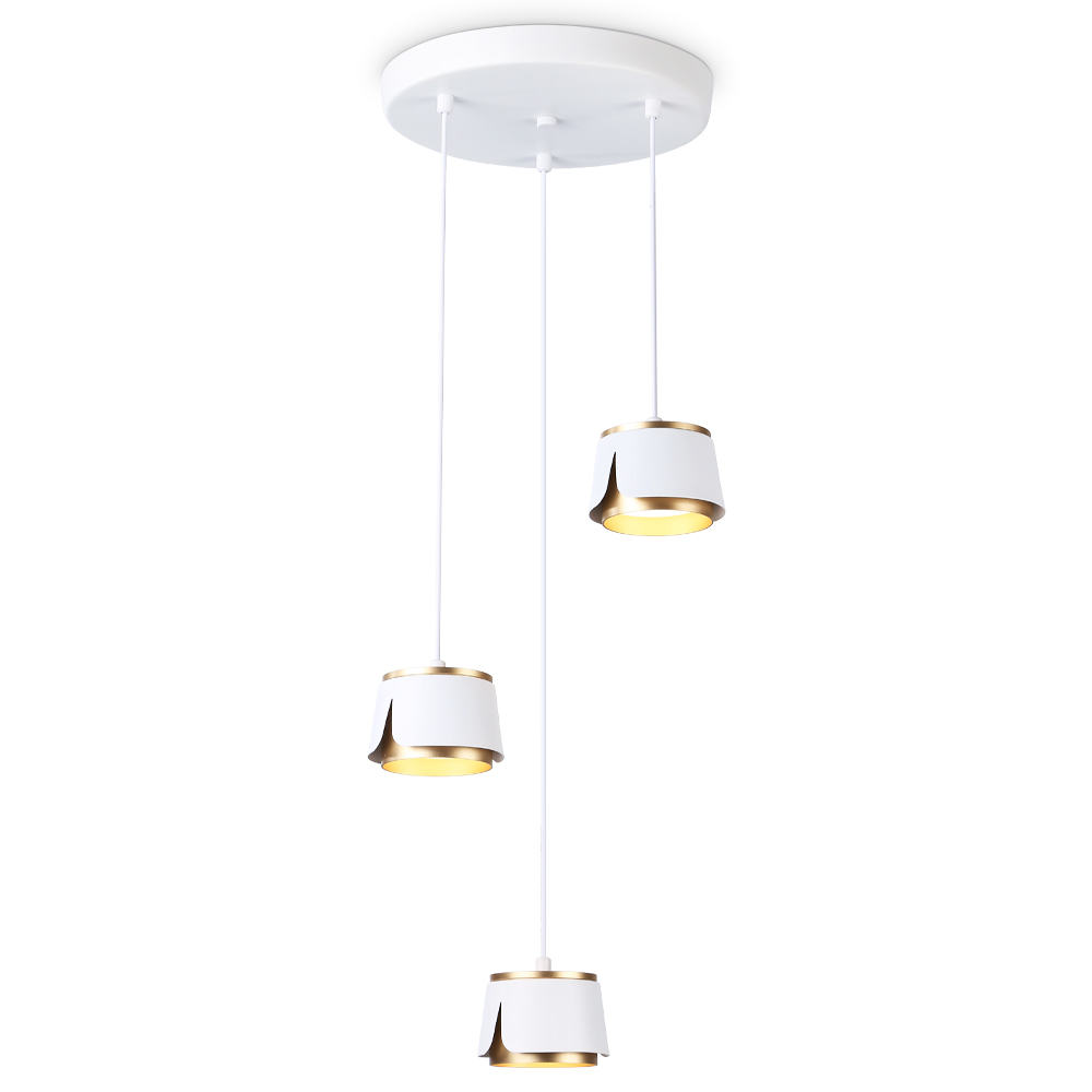 Светильник подвесной со сменной лампой Ambrella TN71249/3 WH/GD белый/золото GX53/3 D250*1090
