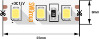 Светодиодная лента SWG SWG2120-12-9.6-W-M SMD2835 120LED (IP20) холодный белый 12В